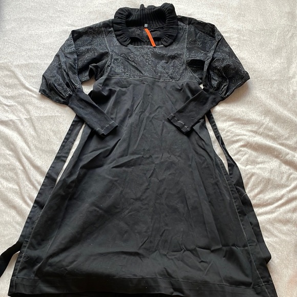 Dresses & Skirts - Vintage Cop Copine Puff Sleeve Midi Dress with Knit Collar